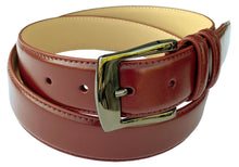 7910 - Toneka Mens Wine Navy Tan Stitched Feather Edge Dress Belt