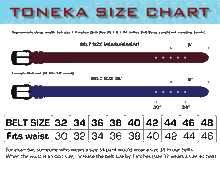 7910 - Toneka Men's Cordovan Navy Tan Stitched Feather Edge Dress Belt